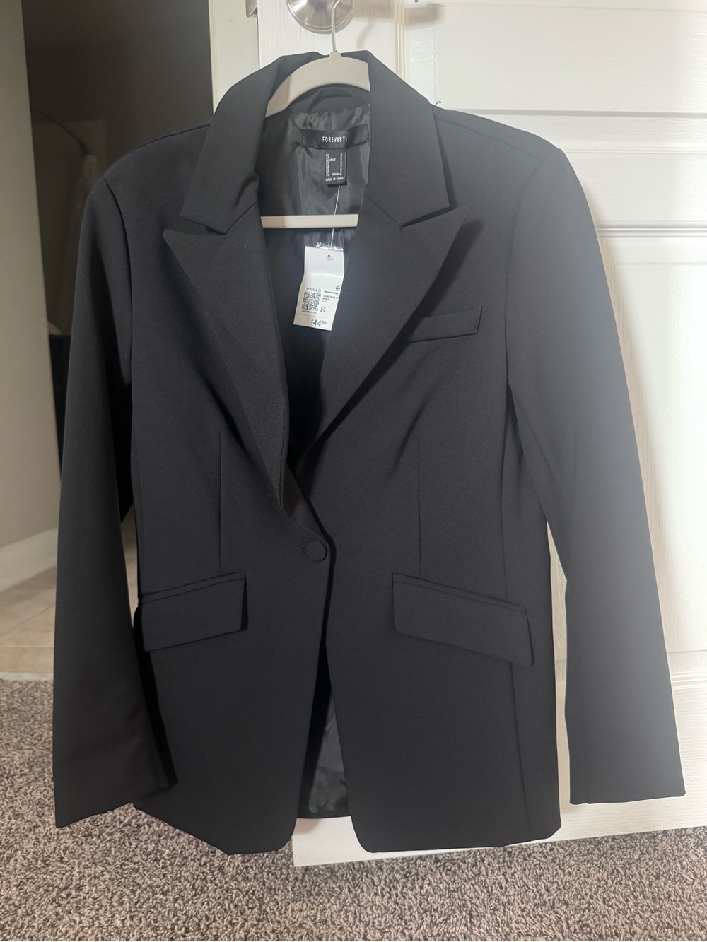 Forever 21 Black Single-Button Tailored Blazer
